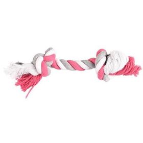 Flamingo 22 cm Pembe Gri 2 Düğümlü Diş İpi Köpek Oyuncağı