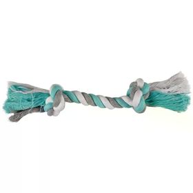 Flamingo 22 cm Yeşil/Beyaz/Gri Çift Düğümlü Diş İpi Köpek Oyuncağı
