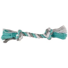 Flamingo 22 cm Yeşil/Beyaz/Gri Çift Düğümlü Diş İpi Köpek Oyuncağı