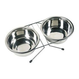 Flamingo 240-1030106 25 cm Duo Dinner Metal İkili Ayaklı Köpek Mama Kabı