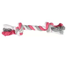 Flamingo 40 cm Pembe Gri XL 2 Düğümlü Diş İpi Köpek Oyuncağı
