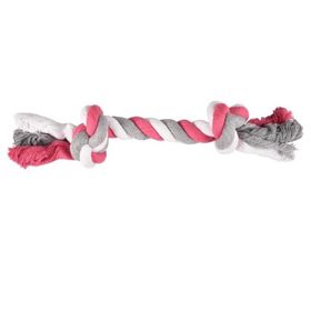 Flamingo 40 cm Pembe Gri XL 2 Düğümlü Diş İpi Köpek Oyuncağı