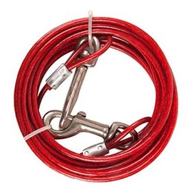 Flamingo 5 m Kırmızı Köpekler İçin Bahçe Bağlama Çelik Halat