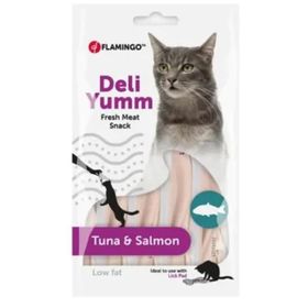 Flamingo 5x14 gr Deli Yumm Ton Balıklı ve Somonlu Sıvı Kedi Ödül Maması