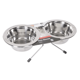 Flamingo Duo Dinner Çelik İkili 2x800 ml Köpek Mama Kabı