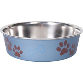 Flamingo Mavi 1500 ml 21 cm Bella Metal Köpek Mama Kabı