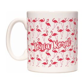 Flamingo Pembe Yavru Baskılı Porselen Kupa Bardak