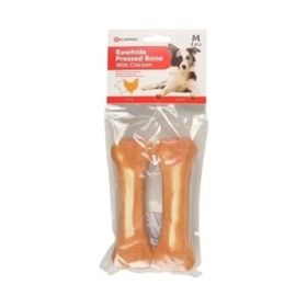 Flamingo Rhide Tavuk Kaplı Kemik 2x220 gr 15 cm Köpek Ödül Maması