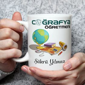Flamingo Tasarım FPM1052 Coğrafya Öğretmenine Kupa Bardak