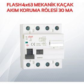 Flash 4x63 30ma Mekanik Kaçak Akım Koruma Rölesi