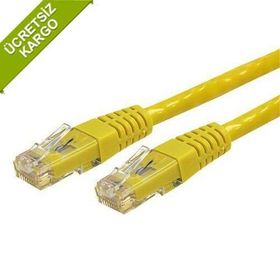 Flaxes FNK-6002S Sarı Cat6 20 cm Patch Kablo