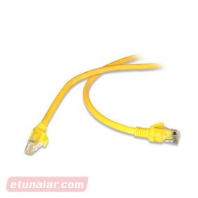 Flaxes FNK-6005S Sarı 50 cm CAT6 UTP 24AWG Patch Network Kablo