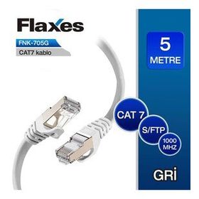 Flaxes FNK-705G Gri 5 m Cat 7 Sftp Patch Kablosu