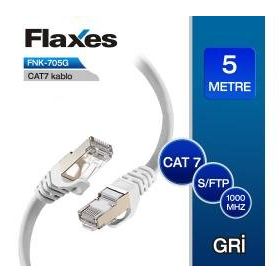 Flaxes FNK-705G Gri 5 m Cat 7 Sftp Patch Kablosu