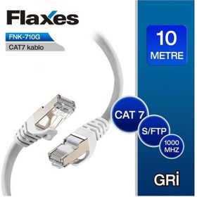 Flaxes FNK-710G CAT7 10 mt S/FTP Gri Patch Kablo