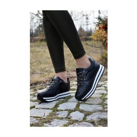 Flet 105 Siyah Beyaz Kadın Spor Ayakkabı
