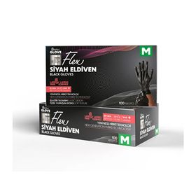 Flex Siyah Renk M Reflex 100 Adet Tpe Eldive