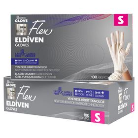 Flex TPE Hibrit Small Beyaz 100'lü Eldiven