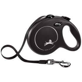 Flexi 3 m XS Siyah New Classic Otomatik Şerit Köpek Gezdirme Kayışı