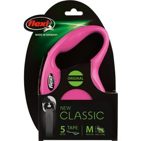 Flexi 5 m M Pembe New Classic Otomatik Şerit Köpek Gezdirme Kayışı