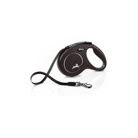 Flexi 5 m M Siyah New Classic Otomatik Şerit Köpek Gezdirme Kayışı