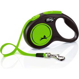 Flexi 5 m M Yeşil New Neon Otomatik Şerit Köpek Gezdirme Kayışı