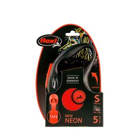 Flexi 5 m S Turuncu New Neon Otomatik Şerit Köpek Gezdirme Kayışı