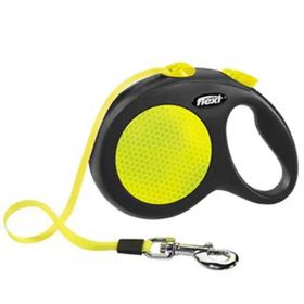 Flexi 5 m Sarı [L] New Neon Otomatik Şerit Köpek Gezdirme Kayışı