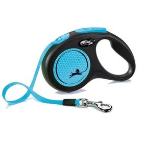 Flexi 5 mt Mavi Neon Şerit Small Otomatik Köpek Tasması
