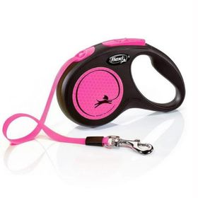 Flexi 5 mt Pembe Neon Şerit Small Otomatik Köpek Tasması