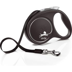 Flexi Black Design 5 m Gri Siyah Şeritli Otomatik Gezdirme Tasması