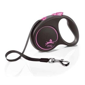 Flexi Black Design 5 mt Pembe Small Otomatik Şerit Köpek Gezdirme Kayışı
