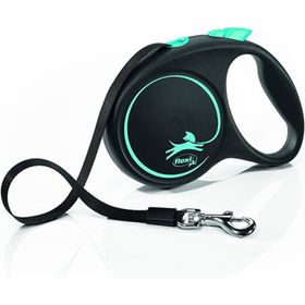 Flexi Black Design Şerit Mavi Medium 5 m Otomatik Köpek Gezdirme Tasması