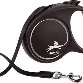 Flexi Black Design Siyah 5 m M Şerit Otomatik Köpek Gezdirme Tasması