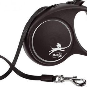 Flexi Black Design Siyah 5 m M Şerit Otomatik Köpek Gezdirme Tasması