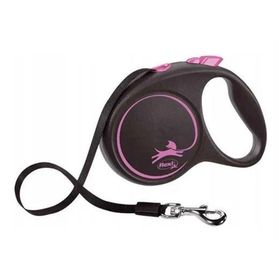 Flexi Black Desing 5 m Pembe Medium Şerit Köpek Gezdirme