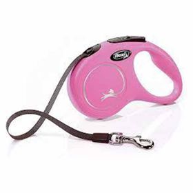 Flexi Kırmızı Small Pembe 5 mt New Classic İp Otomatik Köpek Gezdirme Tasması