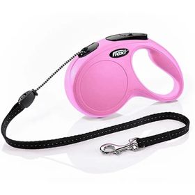 Flexi Medium Pembe 5 mt New Classic İp Otomatik Köpek Gezdirme Tasması