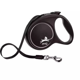 Flexi New Black Desing Large Şerit Siyah 5 mt Otomatik Köpek Gezdirme