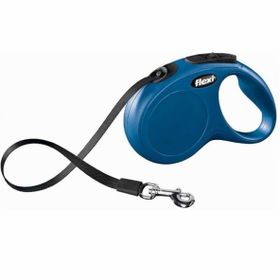 Flexi New Classic 5 m Mavi Şeritli Otomatik Gezdirme Tasması