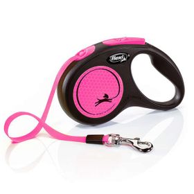 Flexi New Neon Otomatik Pembe Small 5 mt Gezdirme İpi