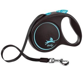 Flexi Siyah Seri 5 mt M Mavi Şerit Otomatik Tasma