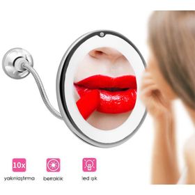 Flexıble 10x Zoomlu Işıklı Çerçeveli Makyaj Aynası