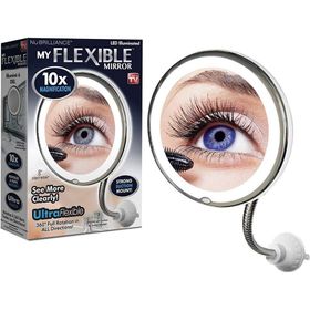 Flexıble 10x Zoomlu Işıklı Çerçeveli Makyaj Aynası