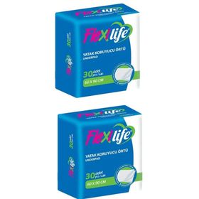 Flexlife 60x90 cm 2x30 Adet Klasik Hasta Alt Açma Yatak Koruyucu Örtü