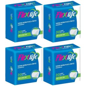 Flexlife 60x90 cm 4x30 Adet Klasik Hasta Alt Açma Yatak Koruyucu Örtü