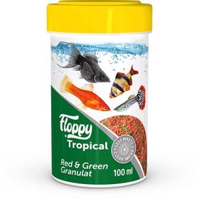 Floppy FLP004 Tropical Red & Green Granulat 100 ml Balık Yemi