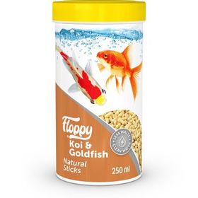 Floppy Koi & Goldfish Natural Koi ve Japon Balıkları İçin 250 ml Akvaryum Çubuk Yemi
