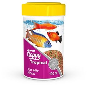 Floppy Tropical Flat Mix Menu Tropikal Balıklar İçin 100 ml Akvaryum Granül Yemi
