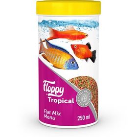 Floppy Tropical Flat Mix Menu Tropikal Balıklar İçin 250 ml Akvaryum Granül Yemi